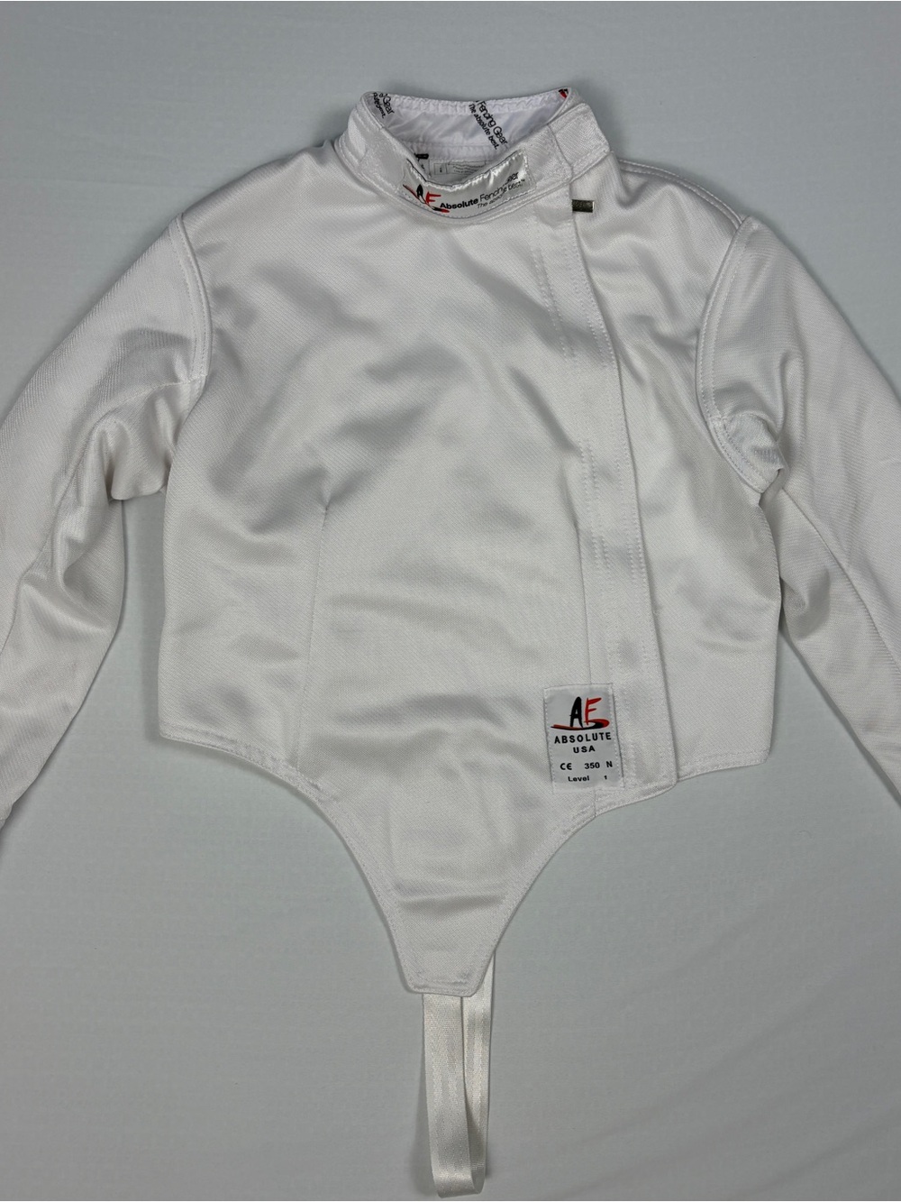 Absolute Fencing Gear Elite Girls Small 350N Foil Jacket Protector White RH